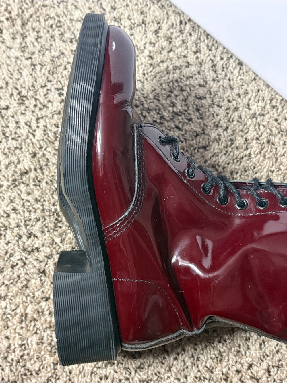RARE Vintage Dr. Martens 9730/1420 knee-high boots in a burgundy patent leather - Picture 10 of 11